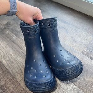Kid Crocs Navy Rain Boots